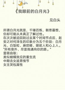 ​高分暗恋言情文：《我眼前的白月光》《第一辞色》《渺渺无期》