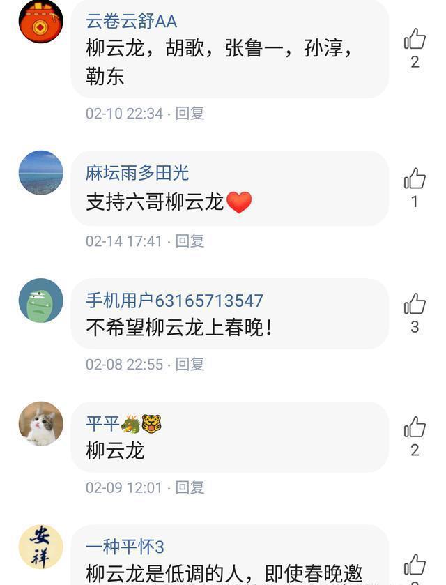 粉丝:不要让春晚毁了教父柳云龙，让他继续做自己喜欢的事吧