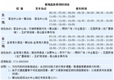 ​汕头高铁快线明起增加班次，附最新路线表！需要的小伙伴赶紧收藏！