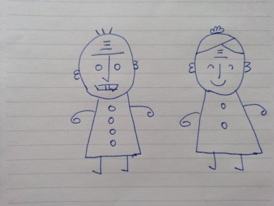 ​轻松一刻:丁老头丁老太歌谣及画法