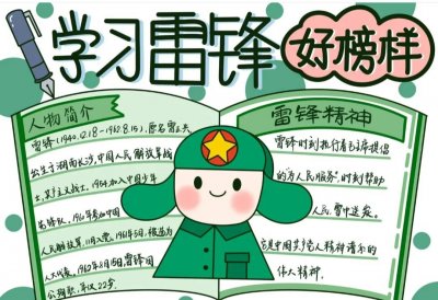 ​《学习雷锋纪念日》手抄报图片素材和文字内容，收藏备用