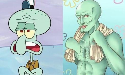 海绵宝宝：当这5位角色长大之后，章鱼哥身材健美，珊迪变美少女