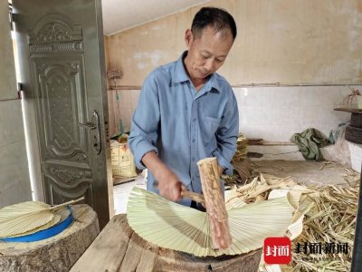 传统蒲扇玩出新花样 四川内江这个蒲扇村边做边卖供不应求